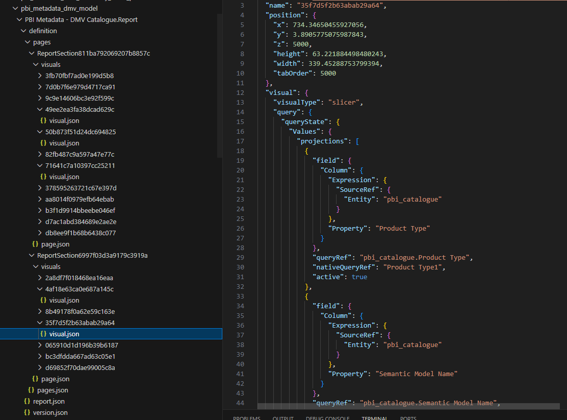 PBIR folders before renaming - GUIDs everywhere